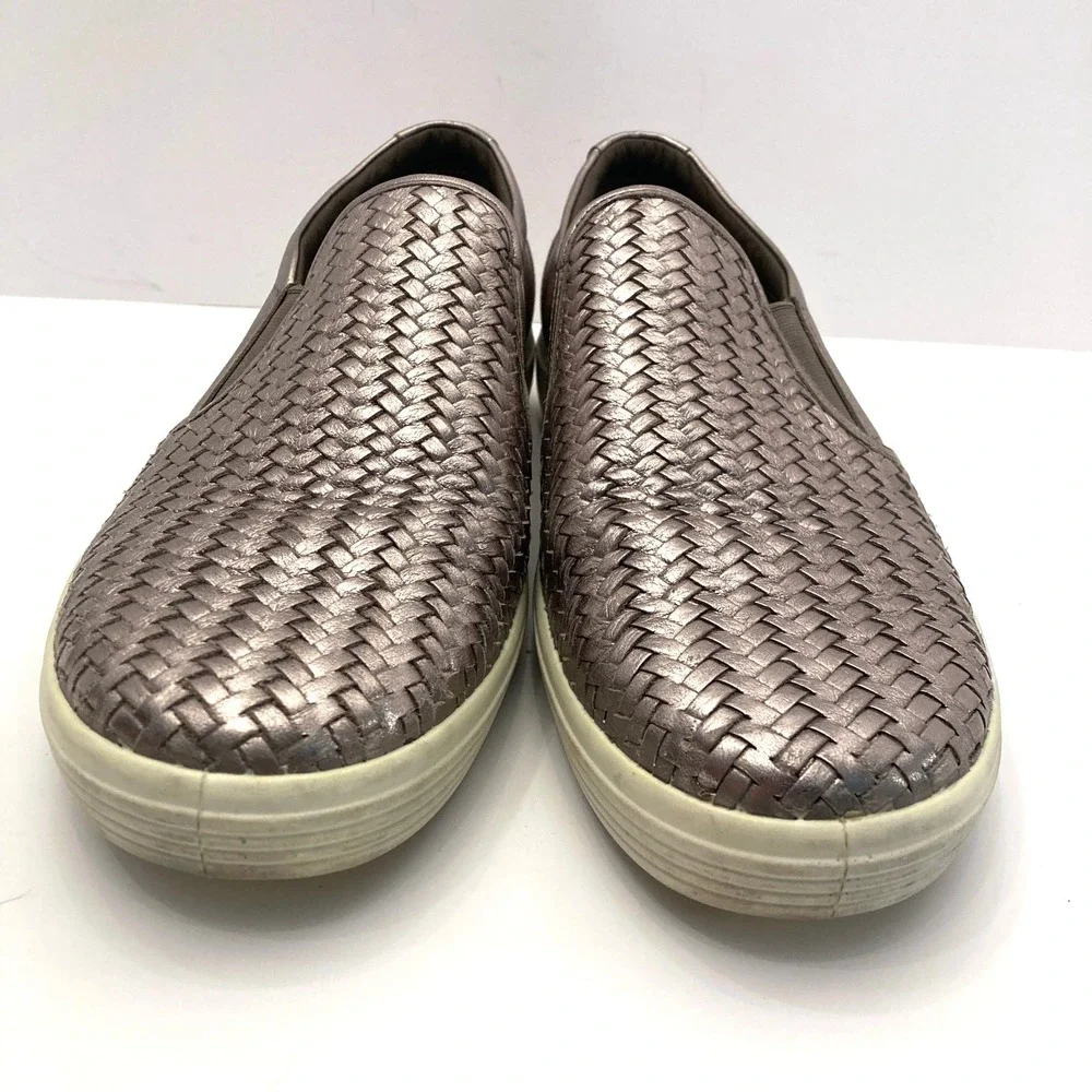 ECCO Soft 7 Woven Metallic Leather Slip On 2.0 Sneaker Womens 12-12.5‎ EU43